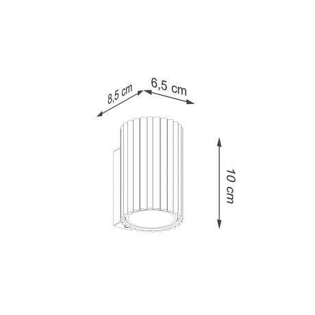 Kinkiet KARBON 10 taupe + 1X Żarówka LED GU-10 4000K Zimna 7W 530lm