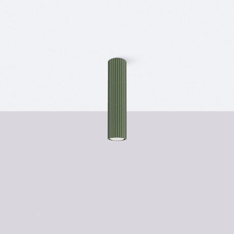 Plafon KARBON 30 zielony oliwkowy + 1x Żarówka LED GU-10 4000K Zimna 7W 530lm