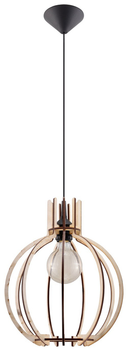 Lampa wisząca ARANCIA naturalne drewno + 1x Żarówka LED E27 4000K Zimna 7,5W 650lm