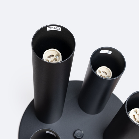 Plafon LAGOS 5P czarny + 5x Żarówka LED GU-10 4000K Zimna 7W 530lm