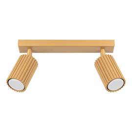 Plafon KARBON 2 złoty + 2x Żarówka LED GU-10 3000K Ciepła 7W 510lm