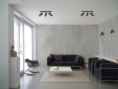 Kinkiet DIREZIONE czarny + 1x Żarówka LED GU-10 4000K Zimna 7W 630lm