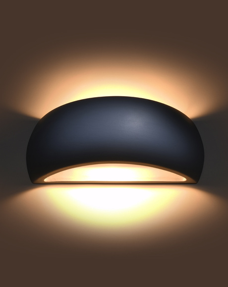 Kinkiet ceramiczny PONTIUS szary + 1x Żarówka LED G9 3000K Ciepła 4,5W 510lm