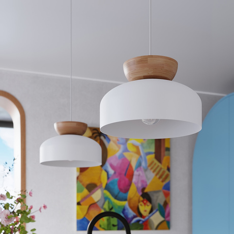 Lampa wisząca MARION biała + 1x Żarówka LED E27 4000K Zimna 7,5W 690lm