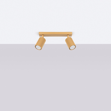 Plafon KARBON 2 złoty + 2x Żarówka LED GU-10 4000K Zimna 7W 530lm