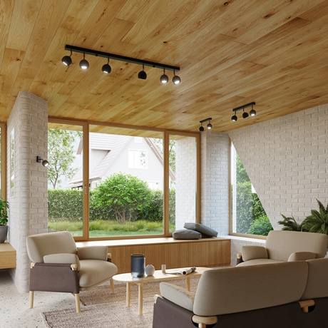 Kinkiet OCULARE 1 czarny + 1x Żarówka LED GU-10 3000K Ciepła 7W 620lm