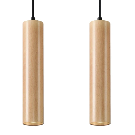 Lampa Wisząca LINO 2 naturalne drewno 