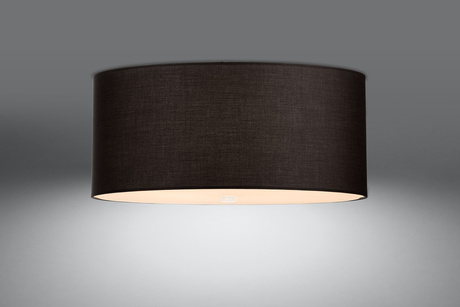 Plafon OTTO 70 czarny + 6x Żarówka LED E27 4000K Zimna 7,5W 650lm