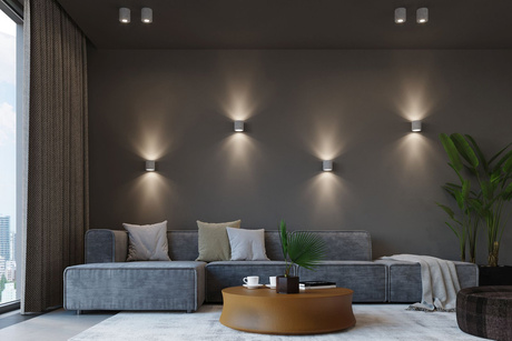 Plafon ORBIS beton + 1x Żarówka LED GU-10 3000K Ciepła 7W 620lm