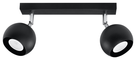 Plafon OCULARE 2 czarny + 2x Żarówka LED GU-10 3000K Ciepła 7W 620lm