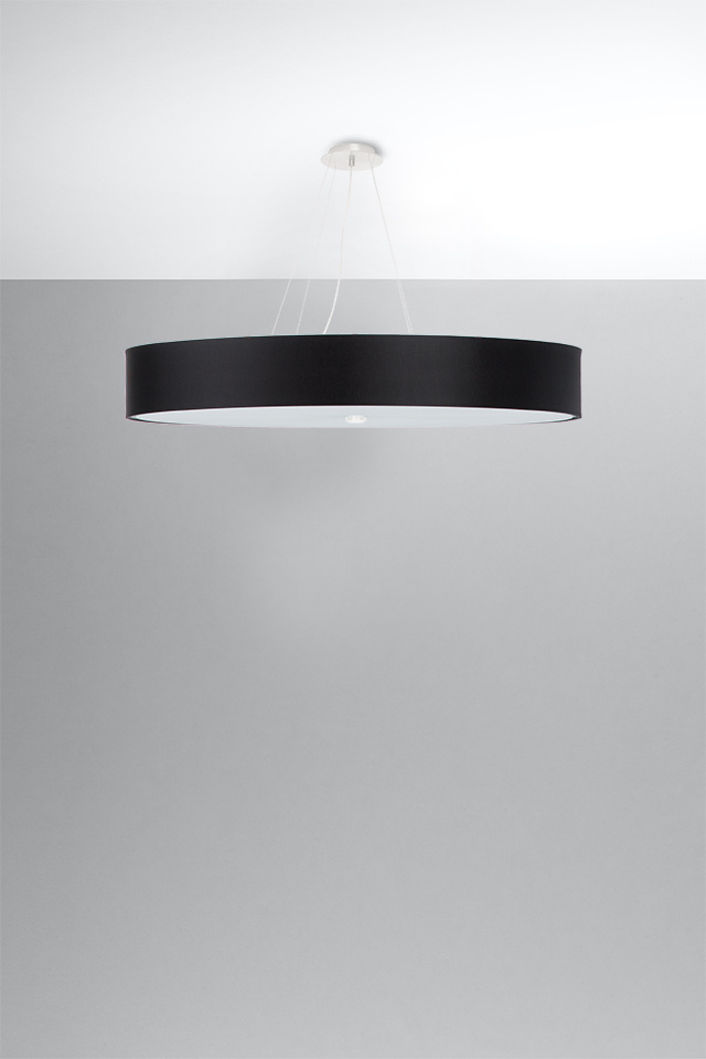 Żyrandol SKALA 100 czarny + 6x Żarówka LED E27 4000K Zimna 7,5W 650lm