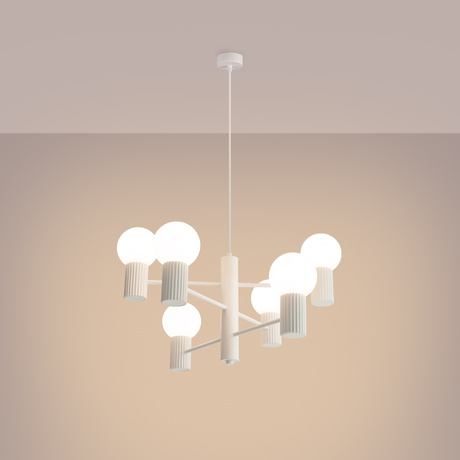 Żyrandol HALO 6 biały + 6x Żarówka LED G9 4000K Zimna 4,5W 460lm