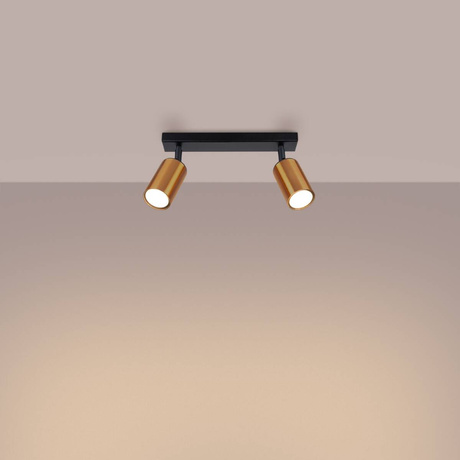 Plafon WINX 2 czarny/miedź + 2x Żarówka LED GU-10 4000K Zimna 7W 530lm