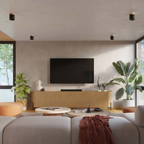 Plafon RIF czarny + 1x Żarówka LED GU-10 3000K Ciepła 7W 510lm