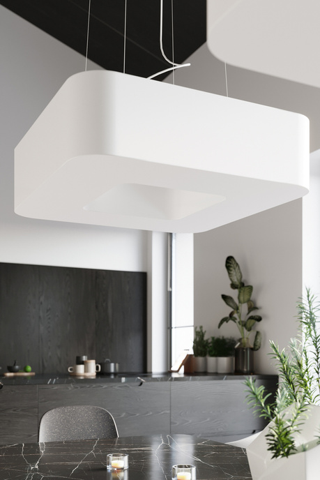 Żyrandol URANO 60 biały + 8x Żarówka LED E27 4000K Zimna 7,5W 650lm