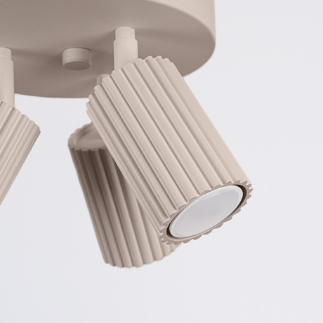 Plafon KARBON 3P taupe + 3X Żarówka LED GU-10 4000K Zimna 7W 530lm