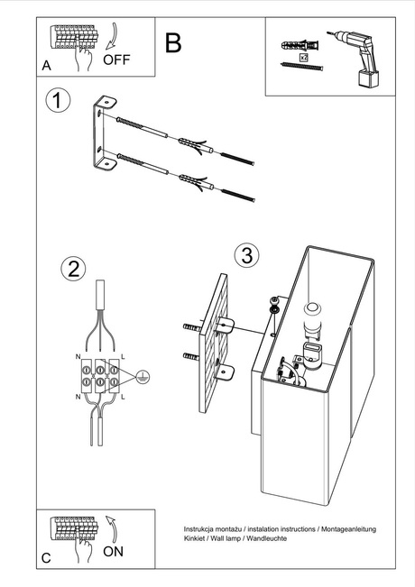 Kinkiet LINEA biała + 2x Żarówka LED G9 4000K Zimna 4,5W 530lm