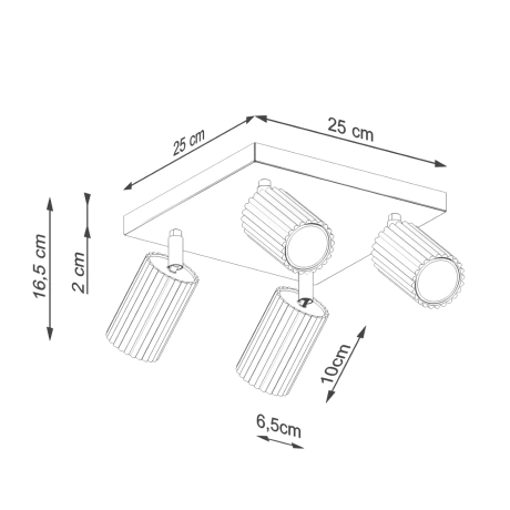 Plafon KARBON 4 beżowy