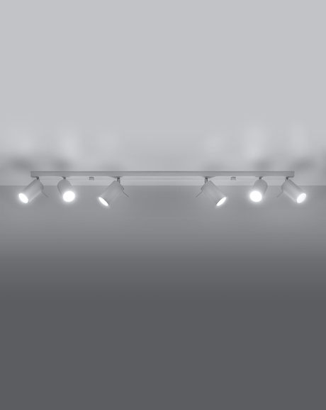 Plafon RING 6L biały + 6x Żarówka LED GU-10 4000K Zimna 7W 630lm