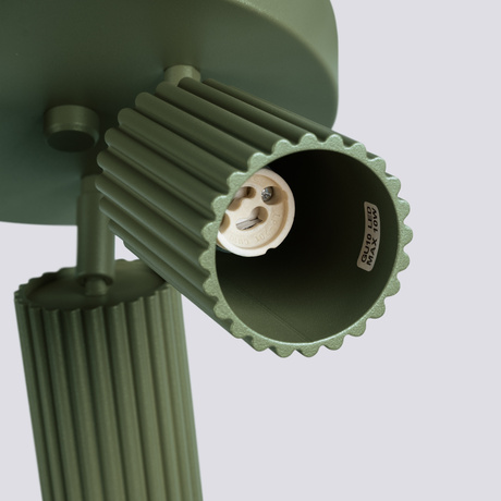 Plafon KARBON 3P zielony oliwkowy + 3x Żarówka LED GU-10 3000K Ciepła 7W 510lm