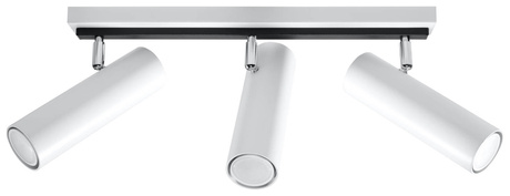 Plafon DIREZIONE 3 biały + 3x Żarówka LED GU-10 3000K Ciepła 7W 620lm