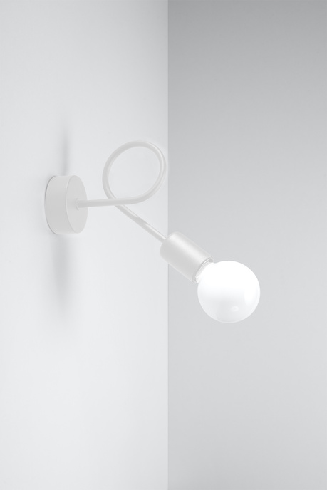 Kinkiet SUPEŁ biały + 1x Żarówka LED E27 3000K Ciepła 7,5W 620lm