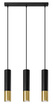 Lampa Wisząca LOOPEZ 3L czarny/złoto + 3x Żarówka LED GU-10 3000K Ciepła 7W 620lm