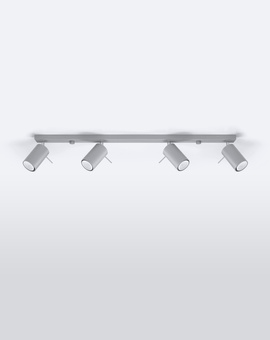 Plafon RING 4L Szary + 4x Żarówka LED GU-10 4000K Zimna 7W 630lm