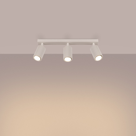 Plafon KARBON 3L beżowy + 3x Żarówka LED GU-10 4000K Zimna 7W 530lm