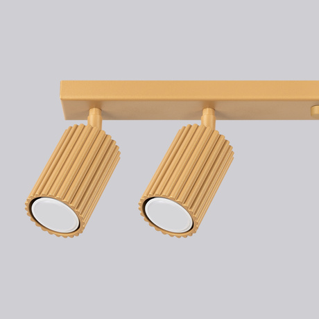 Plafon KARBON 6L złoty + 6x Żarówka LED GU-10 3000K Ciepła 7W 510lm