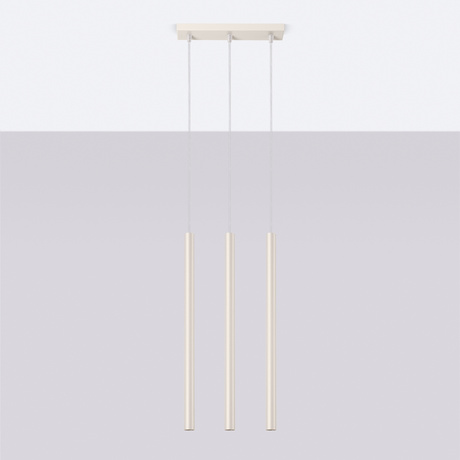 Lampa wisząca PASTELO 3 beżowa + 3x Żarówka LED G9 4000K Zimna 4,5W 460lm