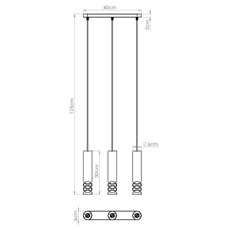 Lampa wisząca LIRO 3L biały + 3X Żarówka LED GU-10 3000K Ciepła 7W 510lm