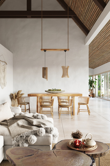 Lampa wisząca ALEXIA naturalne drewno +1x Żarówka LED E27 4000K Zimna 7,5W 650lm