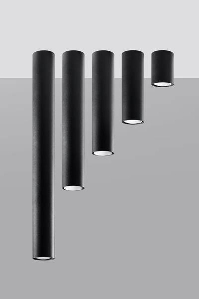 Plafon LAGOS 30 czarny + 1x Żarówka LED GU-10 3000K Ciepła 7W 620lm