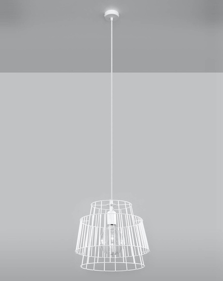 Lampa wisząca GATE biały + 1x Żarówka LED E27 3000K Ciepła 7,5W 620lm