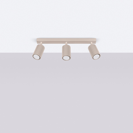 Plafon KARBON 3L taupe + 3X Żarówka LED GU-10 3000K Ciepła 7W 510lm