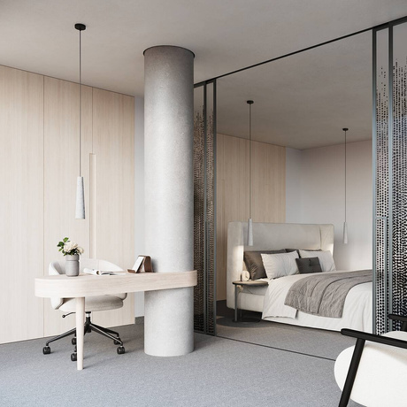 Lampa wisząca ELECTRA beton + 1x Żarówka LED GU-10 3000K Ciepła 7W 510lm