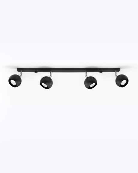 Plafon OCULARE 4L czarny + 4x Żarówka LED GU-10 3000K Ciepła 7W 620lm