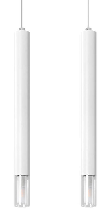 Lampa wisząca WEZYR 2 biała + 2x Żarówka LED G9 3000K Ciepła 4,5W 510lm