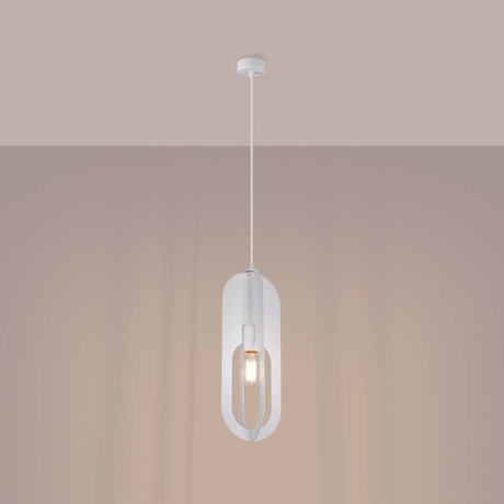 Lampa wisząca NICUS 1 biała + 1x Żarówka LED E27 3000K 7W 760lm