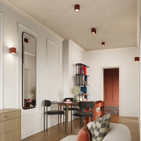 Plafon AURA 1 ochra czerwona GU10