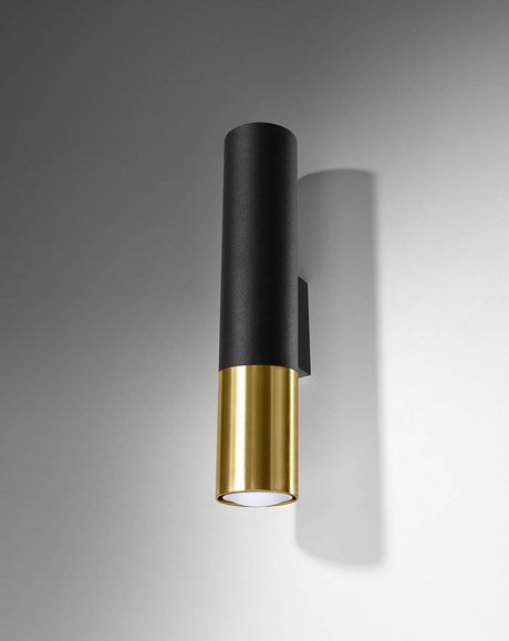 Kinkiet LOOPEZ czarny/złoty + 2x Żarówka LED GU-10 3000K Ciepła 7W 620lm