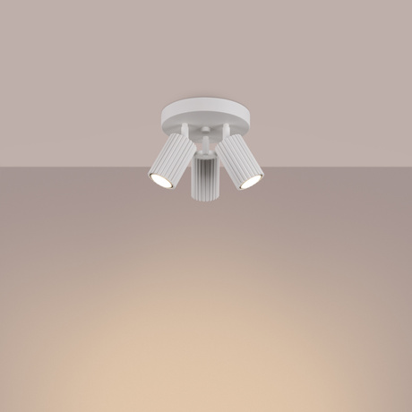 Plafon KARBON 3P biały + 3x Żarówka LED GU-10 4000K Zimna 7W 530lm