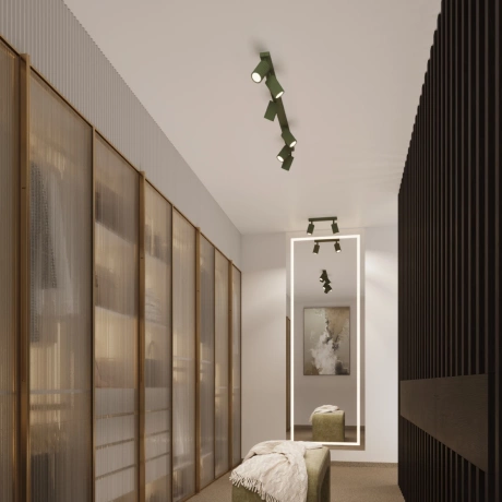 Plafon KARBON 4 zielony oliwkowy