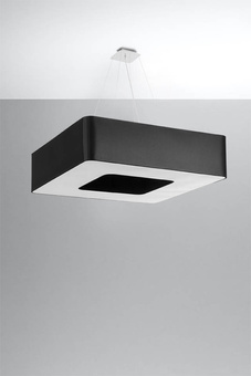 Żyrandol URANO 80 czarny + 8x Żarówka LED E27 3000K Ciepła 7,5W 620lm