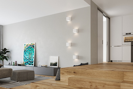 Kinkiet ceramiczny LEO biała + 1x Żarówka LED E27 3000K Ciepła 7,5W 620lm