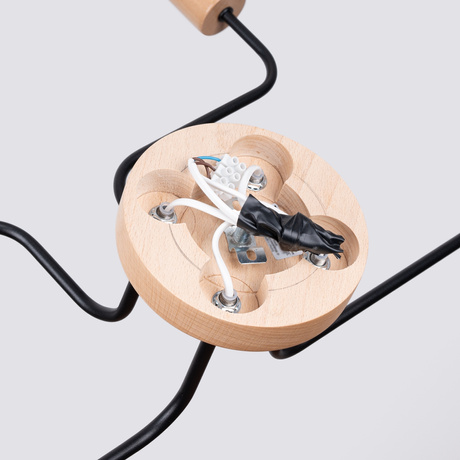 Żyrandol TIMBO 4 czarny + 4x Żarówka LED E27 3000K 7W 760lm