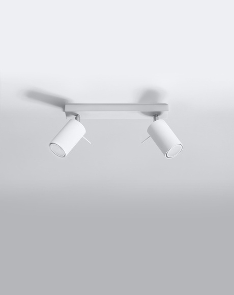 Plafon RING 2 biały + 2x Żarówka LED GU-10 3000K Ciepła 7W 620lm