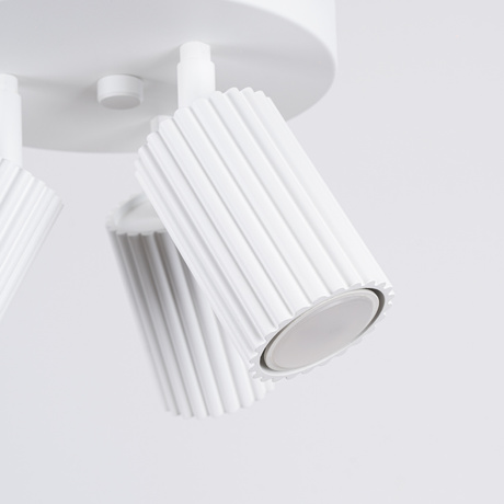 Plafon KARBON 3P biały + 3x Żarówka LED GU-10 4000K Zimna 7W 530lm