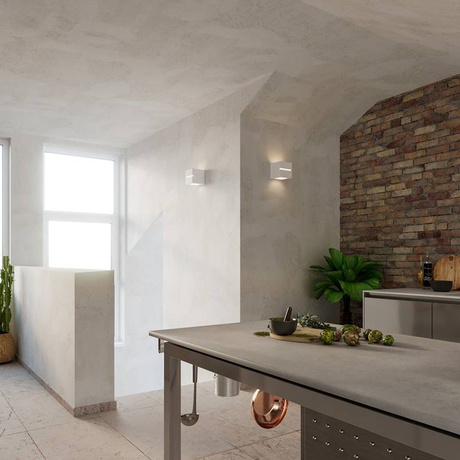 Kinkiet ceramiczny LEO LINE biały + 1x Żarówka LED E27 4000K Zimna 7,5W 650lm